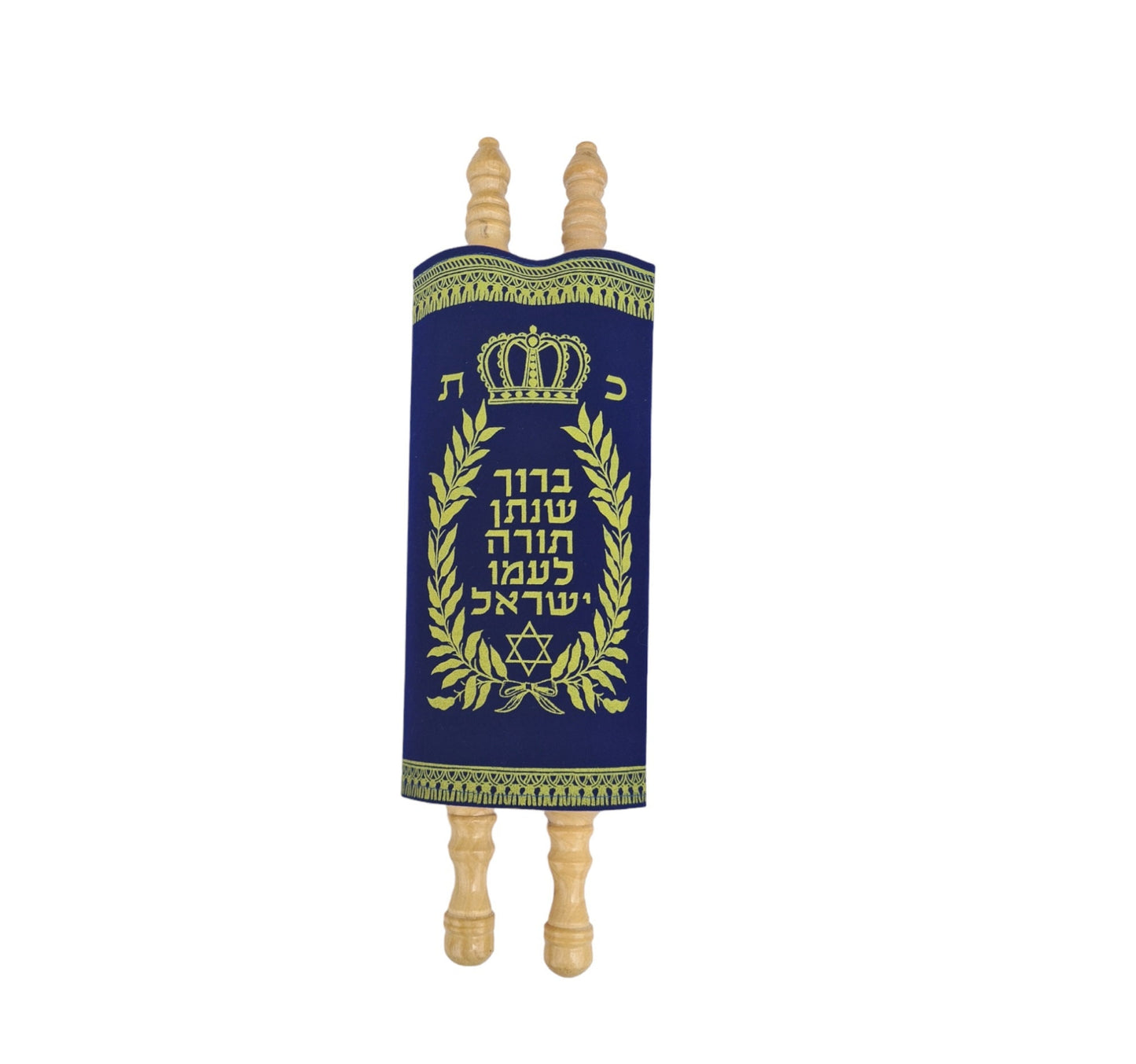 Handmade Hebrew Torah Scroll Jewish Bible With Olive wood Handles Synagogue Judaica 14 Inch / 35 Cm Long