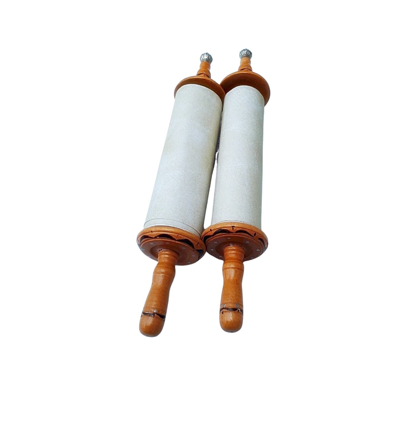 Judaica Beautiful Sefer Torah Scroll Hebrew Jewish Bible Medium Size 32 CM + Pointer (YAD)