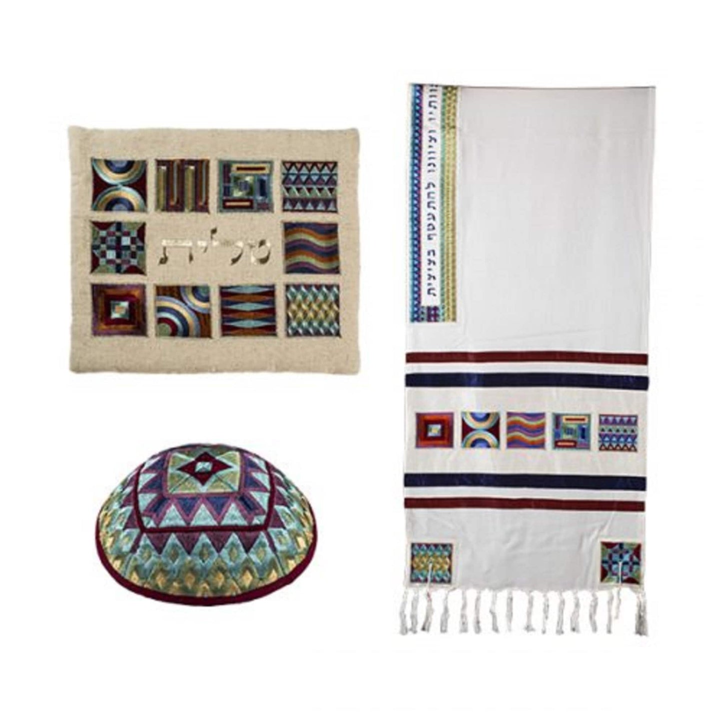 Tallit Prayer Shawl  100% Kosher Silk Embroidered Include Matching Bag & yarmulka, Bar Mitzva Tallit