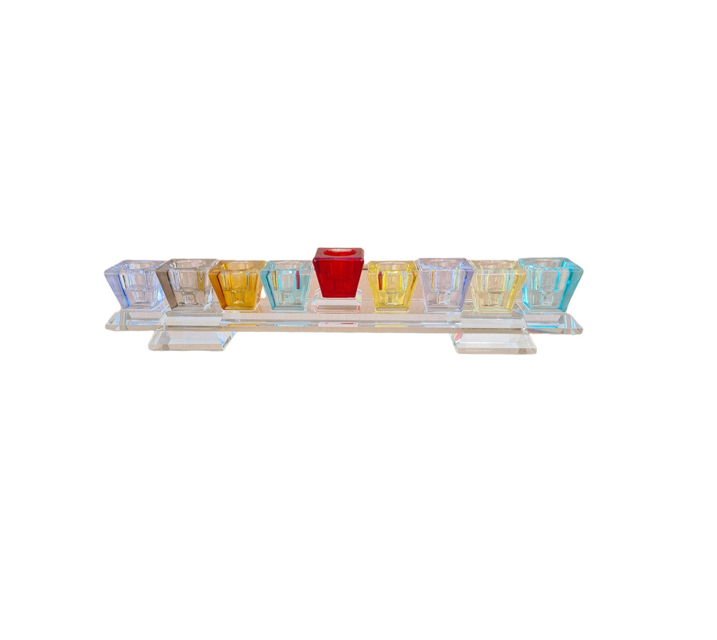 Hanukkah Menorah, Colorful Crystal Menorah Hanukkiah for Chanukkah Holiday