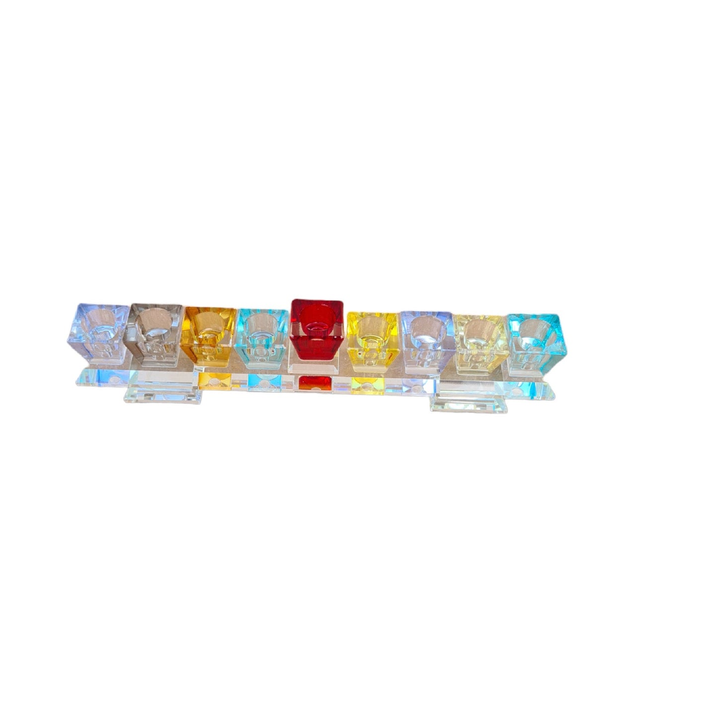 Hanukkah Menorah, Colorful Crystal Menorah Hanukkiah for Chanukkah Holiday