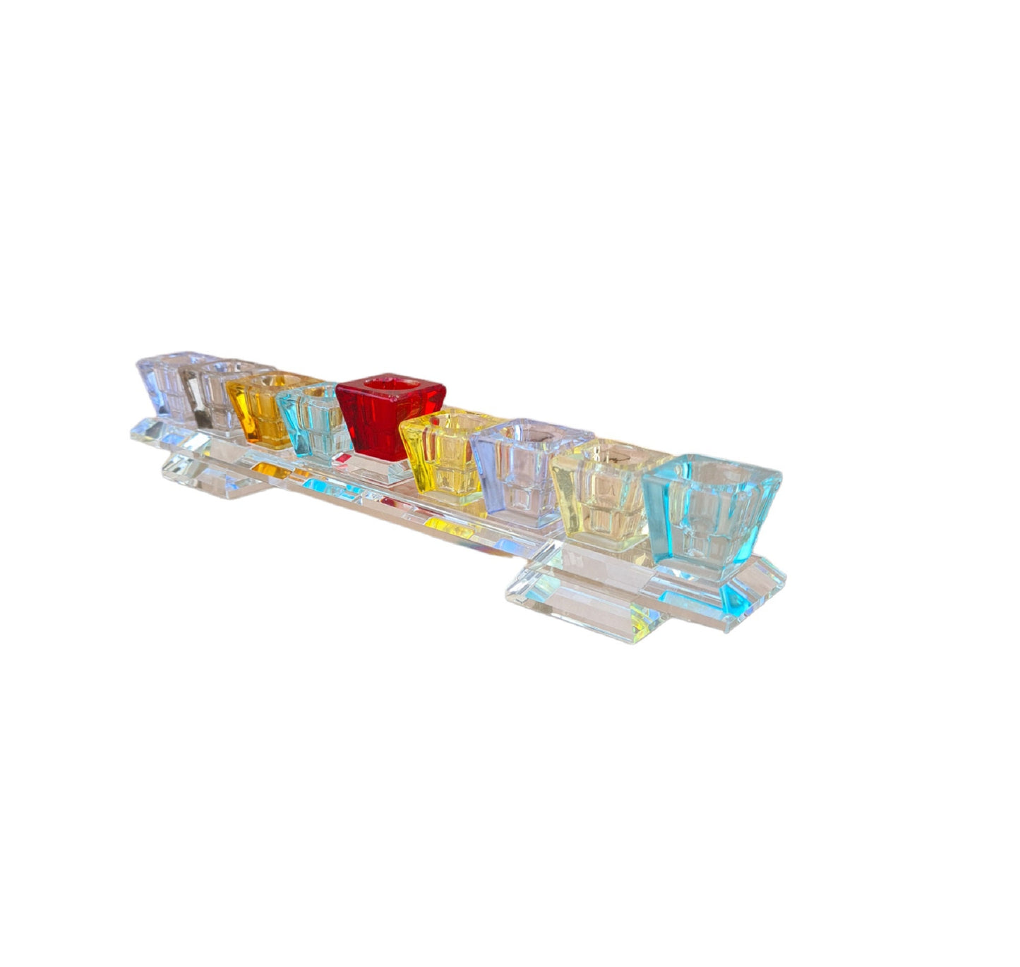 Hanukkah Menorah, Colorful Crystal Menorah Hanukkiah for Chanukkah Holiday