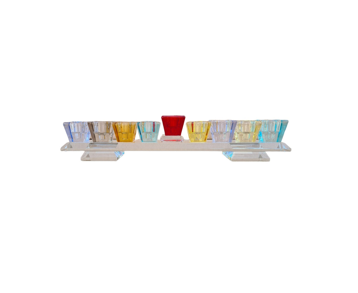 Hanukkah Menorah, Colorful Crystal Menorah Hanukkiah for Chanukkah Holiday