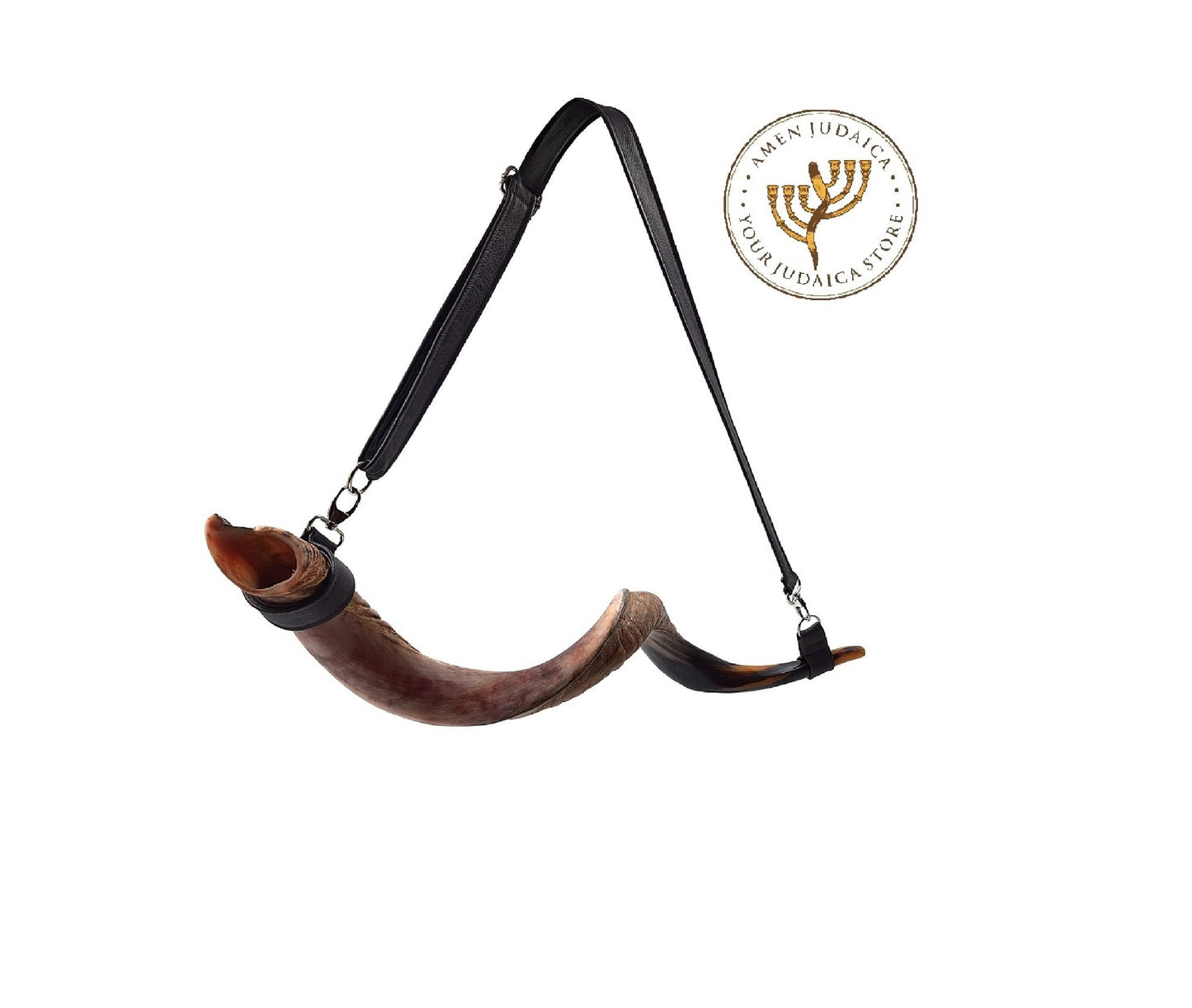 Kudu Horn Shofar Carrying Strap, Shofar Belt - From Soft Leather  (shofar not included) Adjustable Size