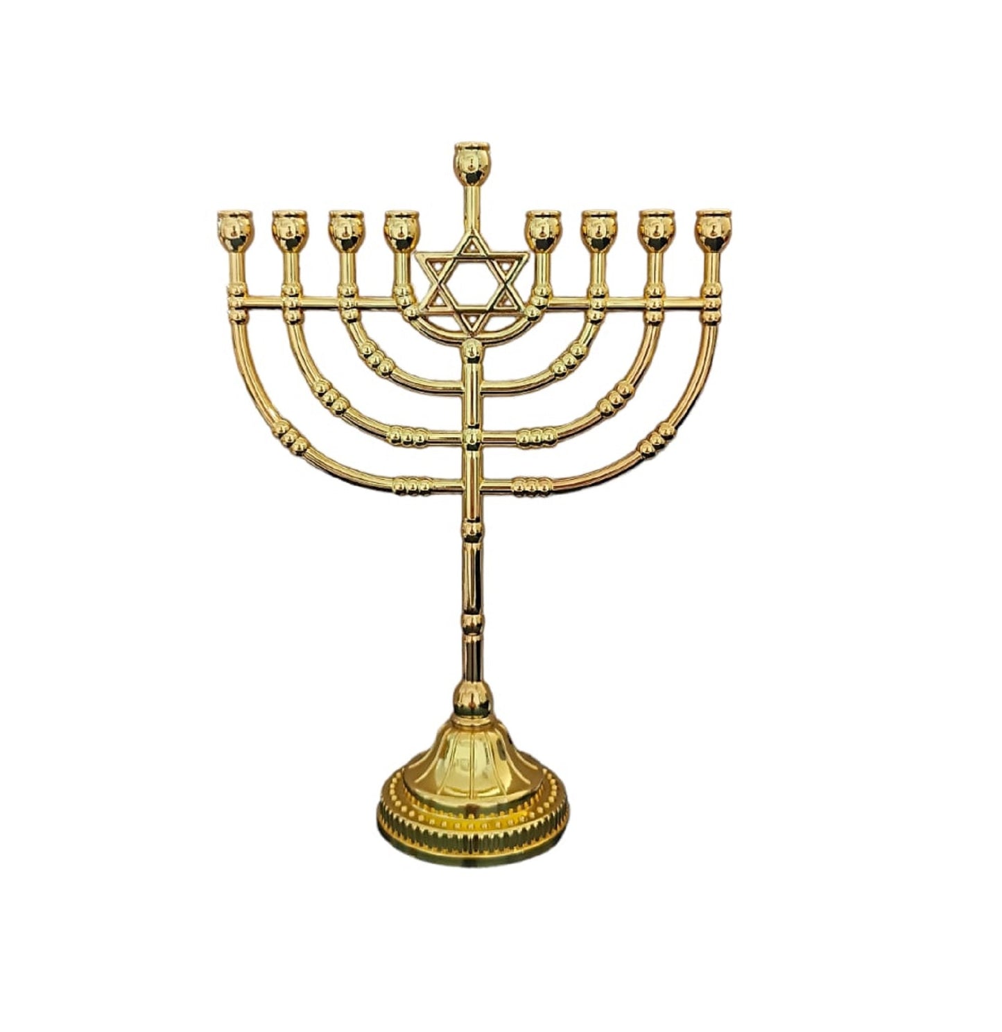 Hanukkah Menorah 9 candle Holder 8.5 Inch Height Hanukkiah With David Star