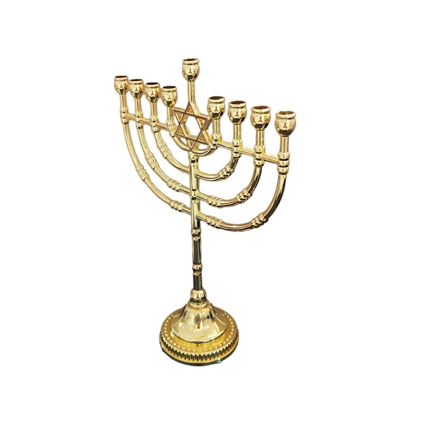 Hanukkah Menorah 9 candle Holder 8.5 Inch Height Hanukkiah With David Star