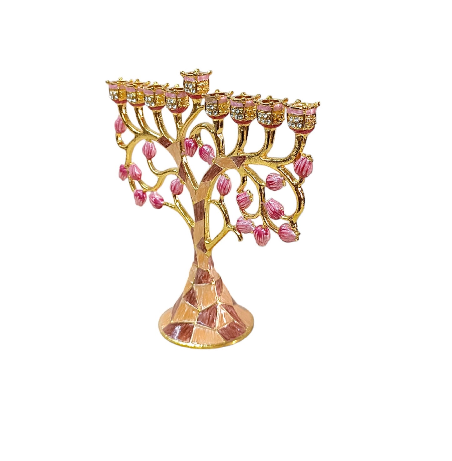 Hanukkah Menorah 6.3 Inch Height Decorated With Enamel