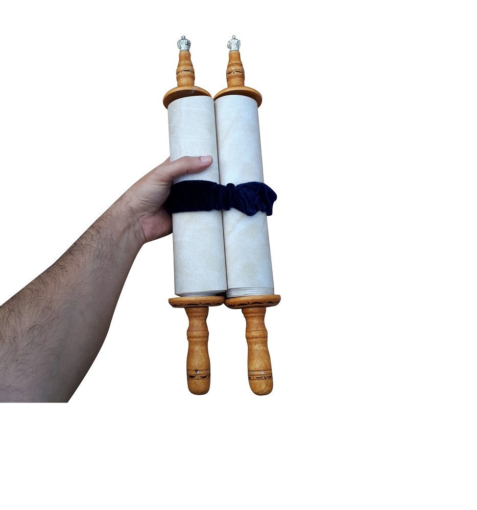 Big Judaica Beautiful Sefer Torah Scroll Hebrew Jewish Bible Big Size 48 CM + Pointer (YAD)