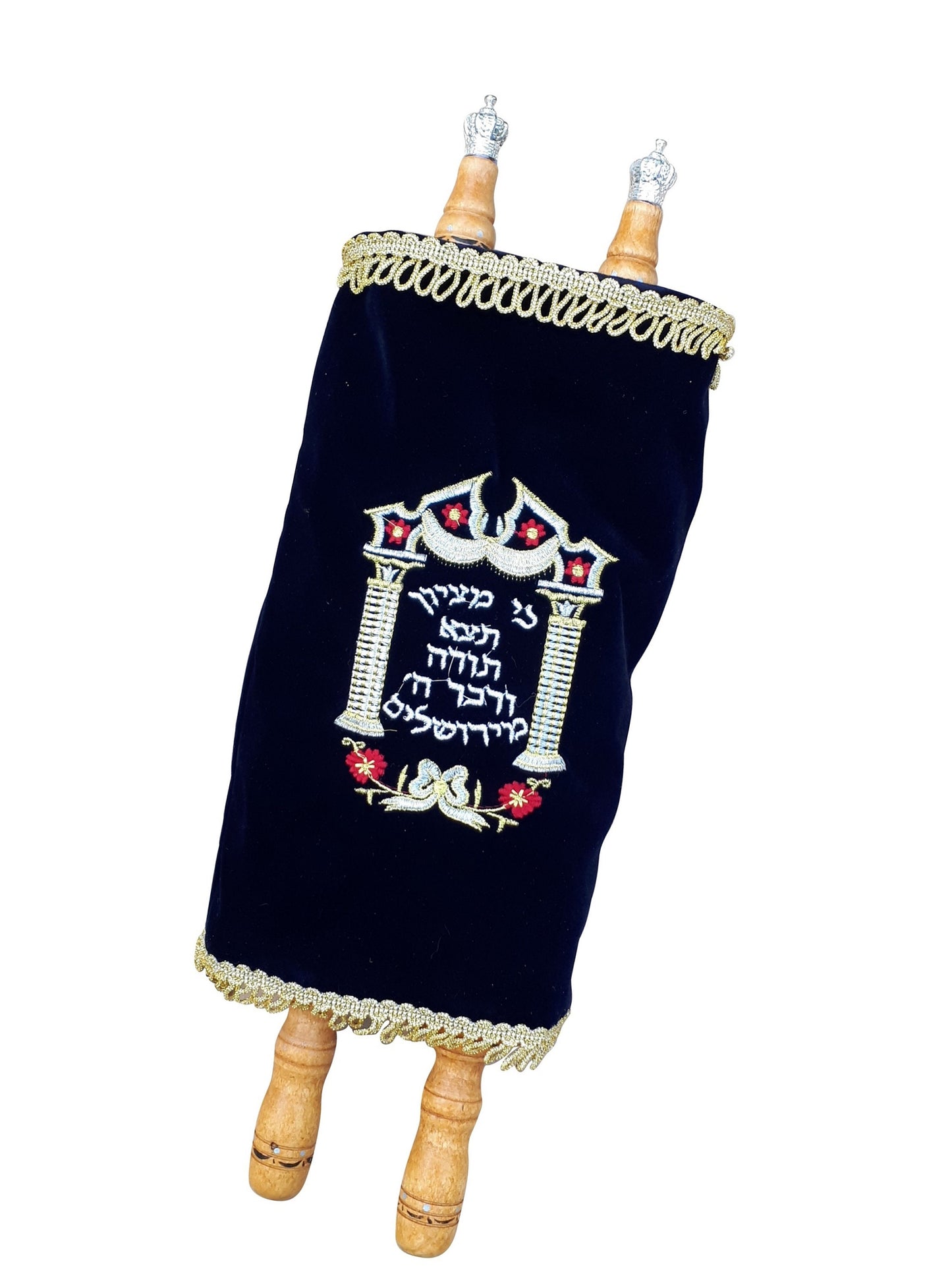 Big Judaica Beautiful Sefer Torah Scroll Hebrew Jewish Bible Big Size 48 CM + Pointer (YAD)