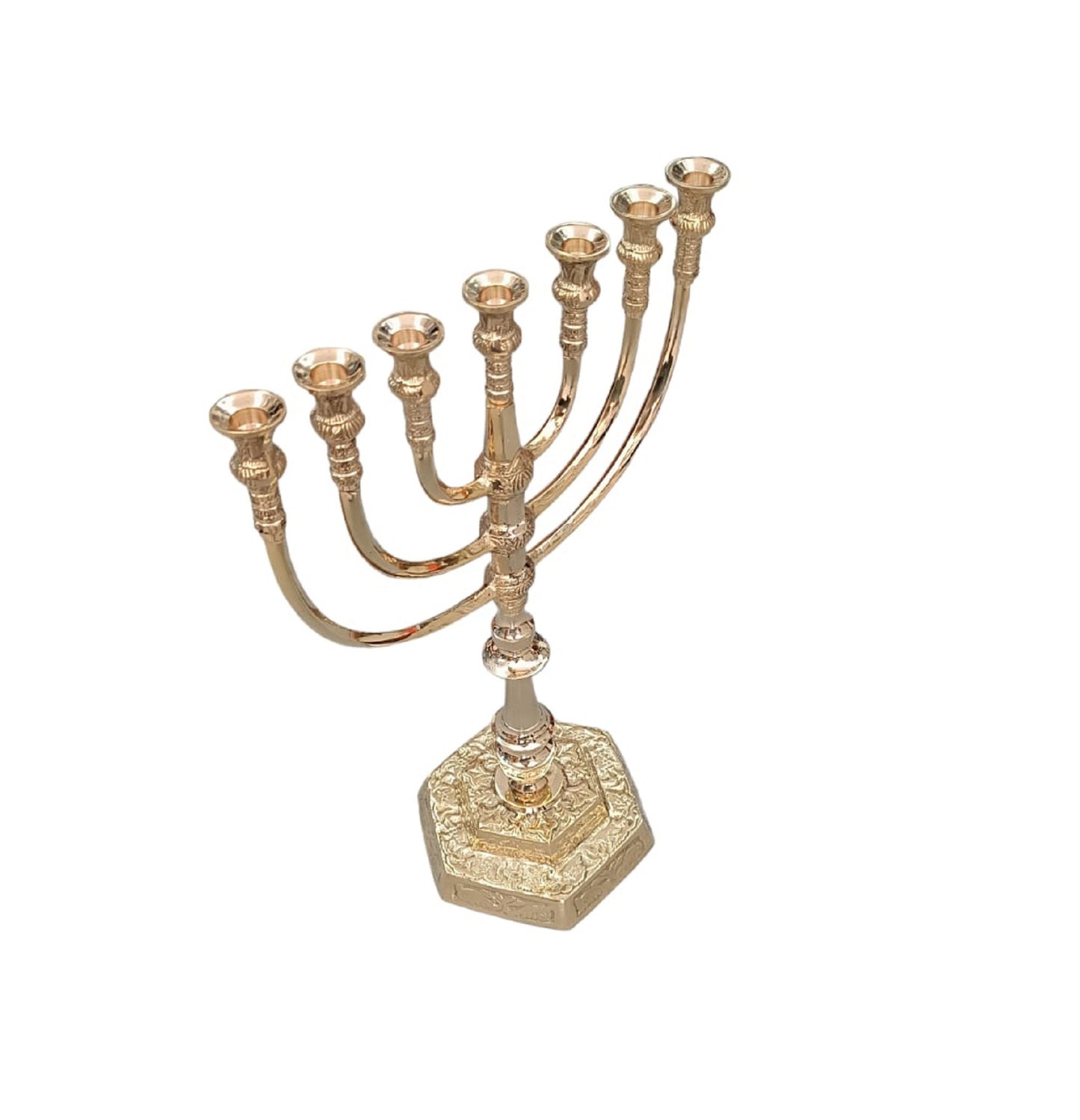 Big & Amazing Jerusalem Temple 7 Branch Menorah 18 Inch Height Made Of Brass Copper