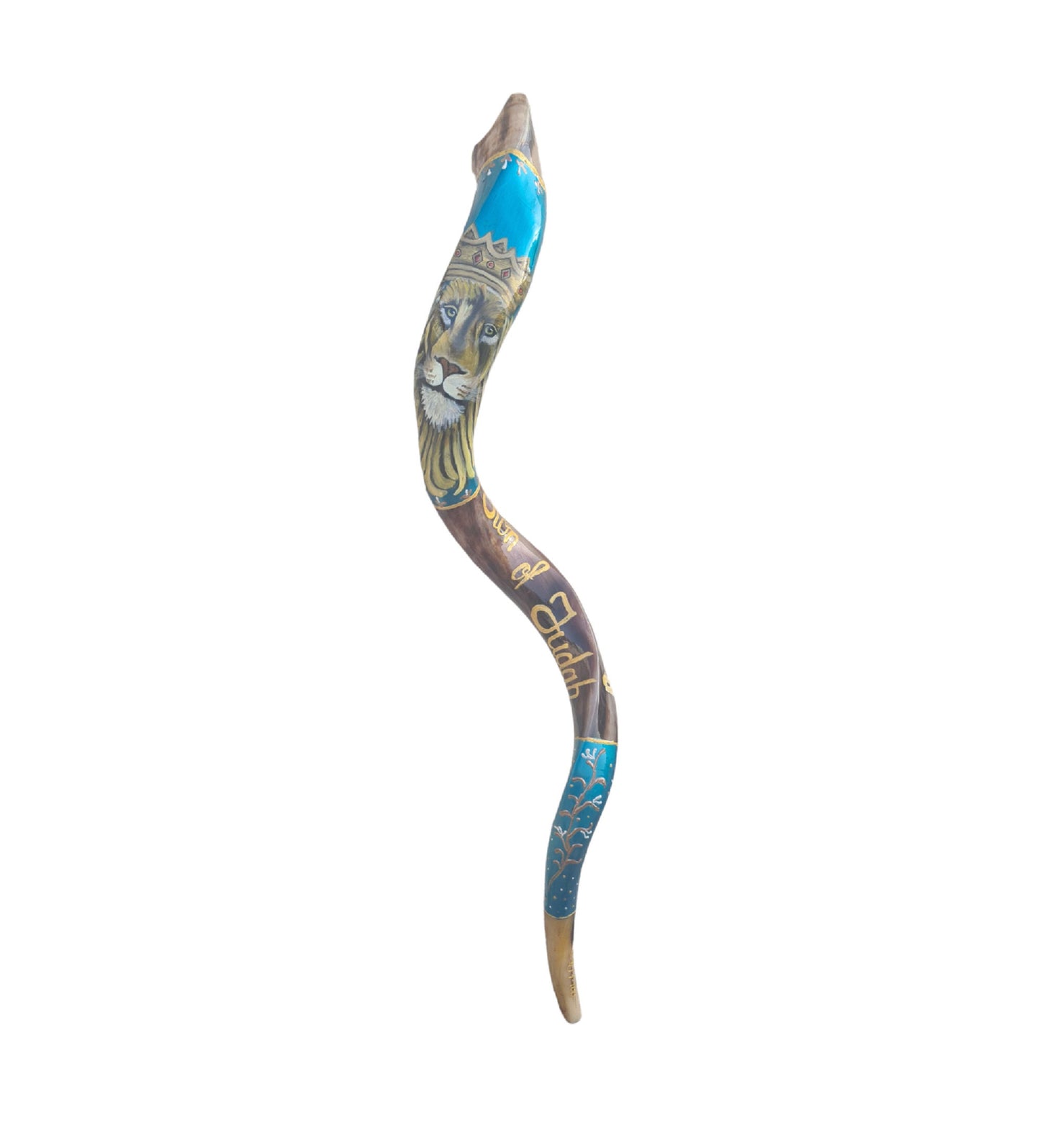 Yemenite Kudu Horn Shofar 38-40 Inch Lion Of Judah & Jerusalem Hand Painted Shofar  ** Amazing Piece Of Art **