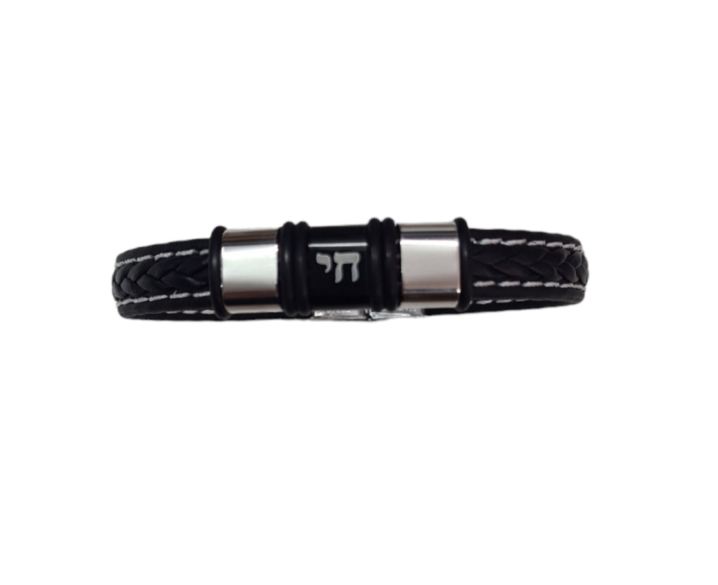 Chai Genuine Leather Hebrew Bracelet