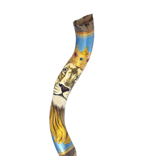 Yemenite Kudu Horn Shofar 38-40 Inch Lion Of Judah Hand Painted Shofar  ** Amazing Piece Of Art **