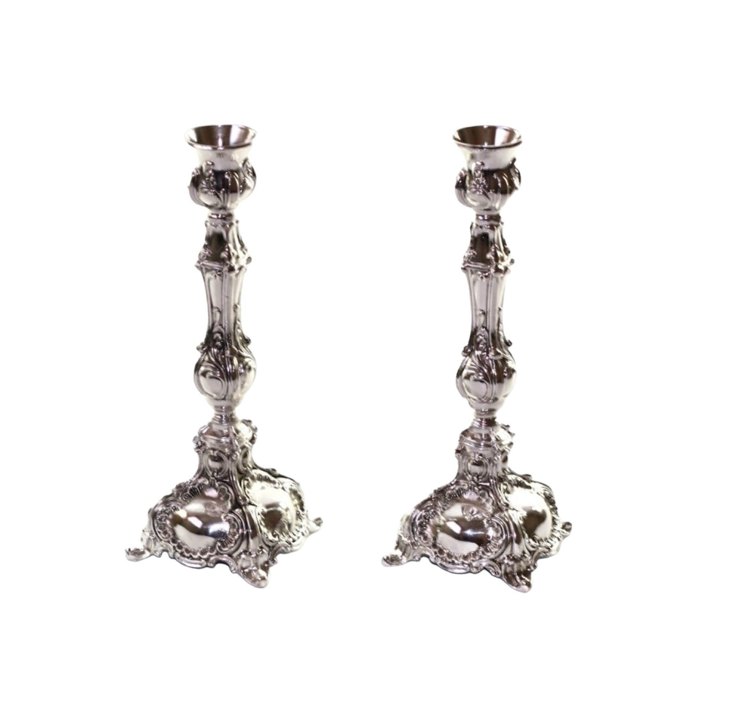 Sabbath Candlesticks Silver Plated Pair Of Candle Holder For Shabbat Table  - 6.5 Inch Height