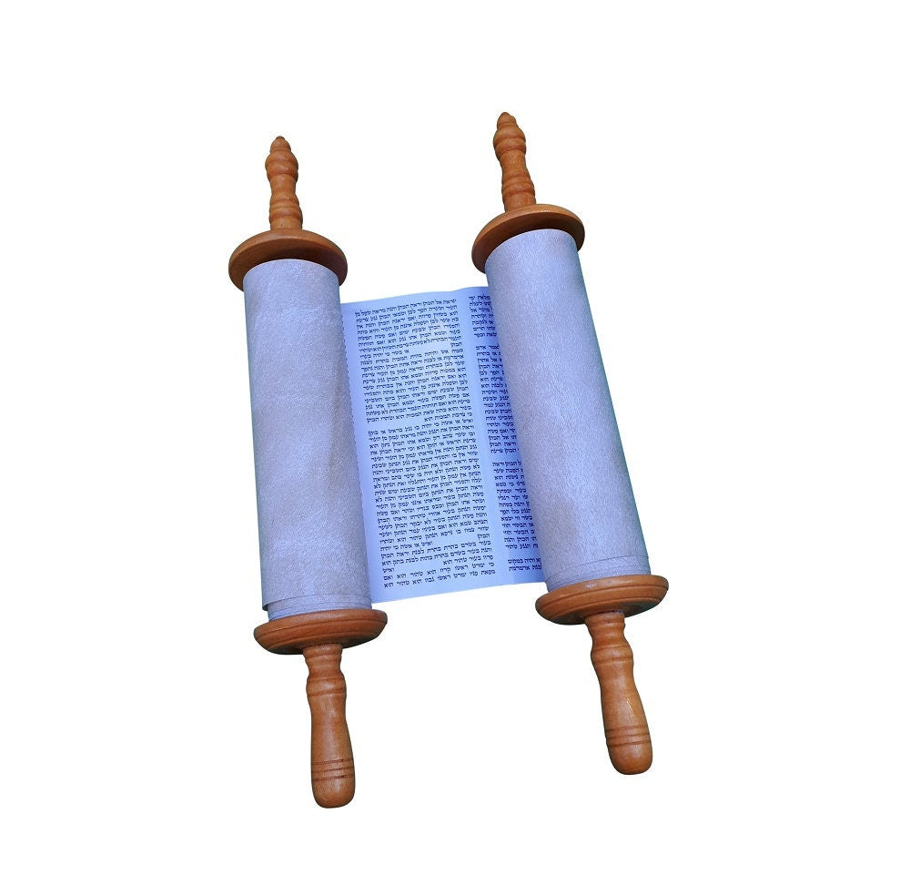 Judaica Beautiful Sefer Torah Scroll Hebrew Jewish Bible Medium Size 33 CM