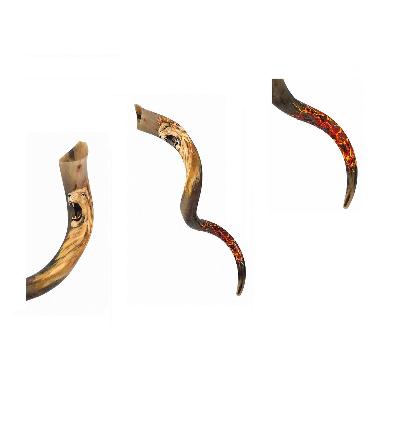 Lion of Judah Kudu Shofar – Hand Painted Fire Design & Roaring ךion