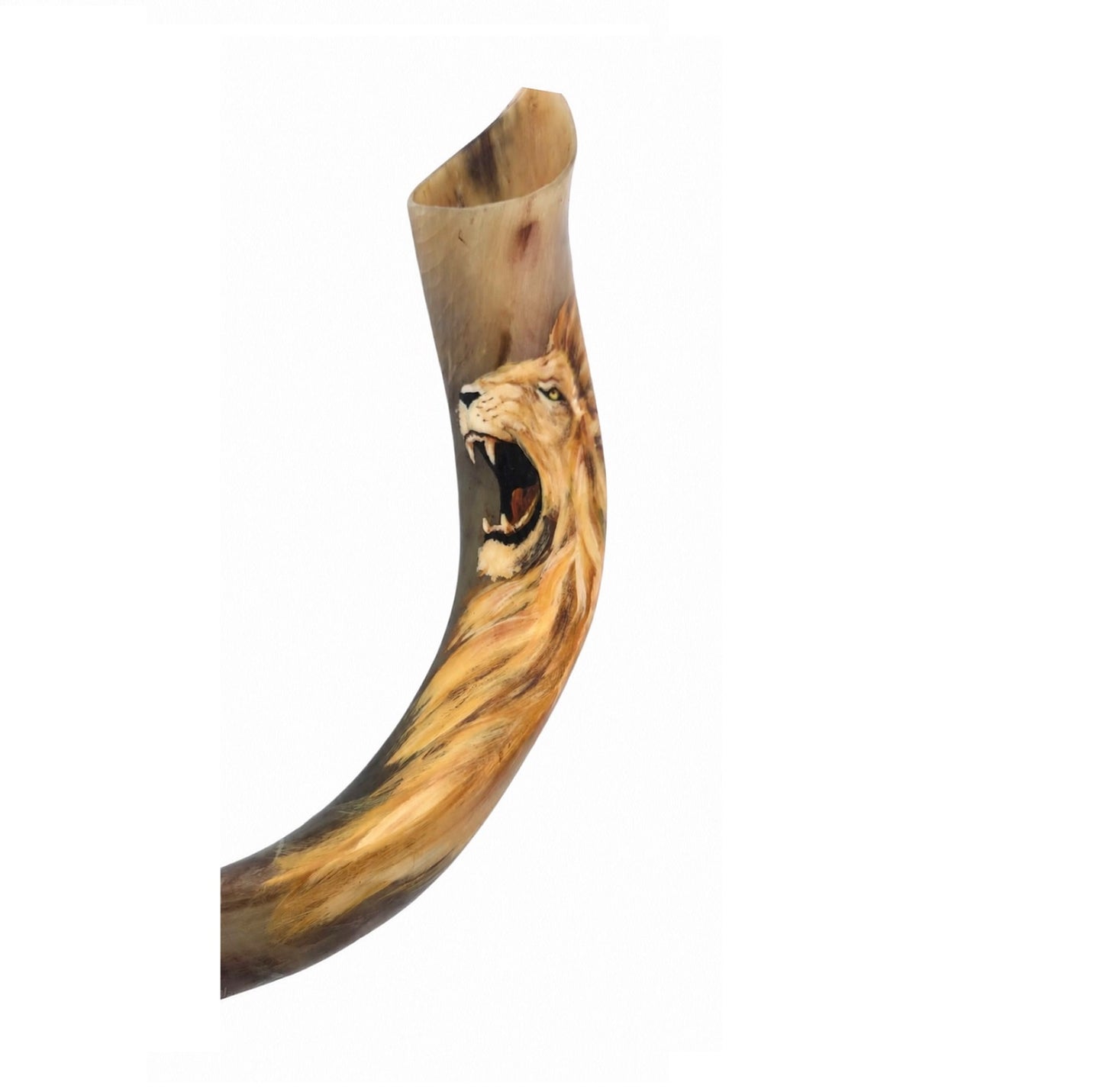 Lion of Judah Kudu Shofar – Hand Painted Fire Design & Roaring ךion