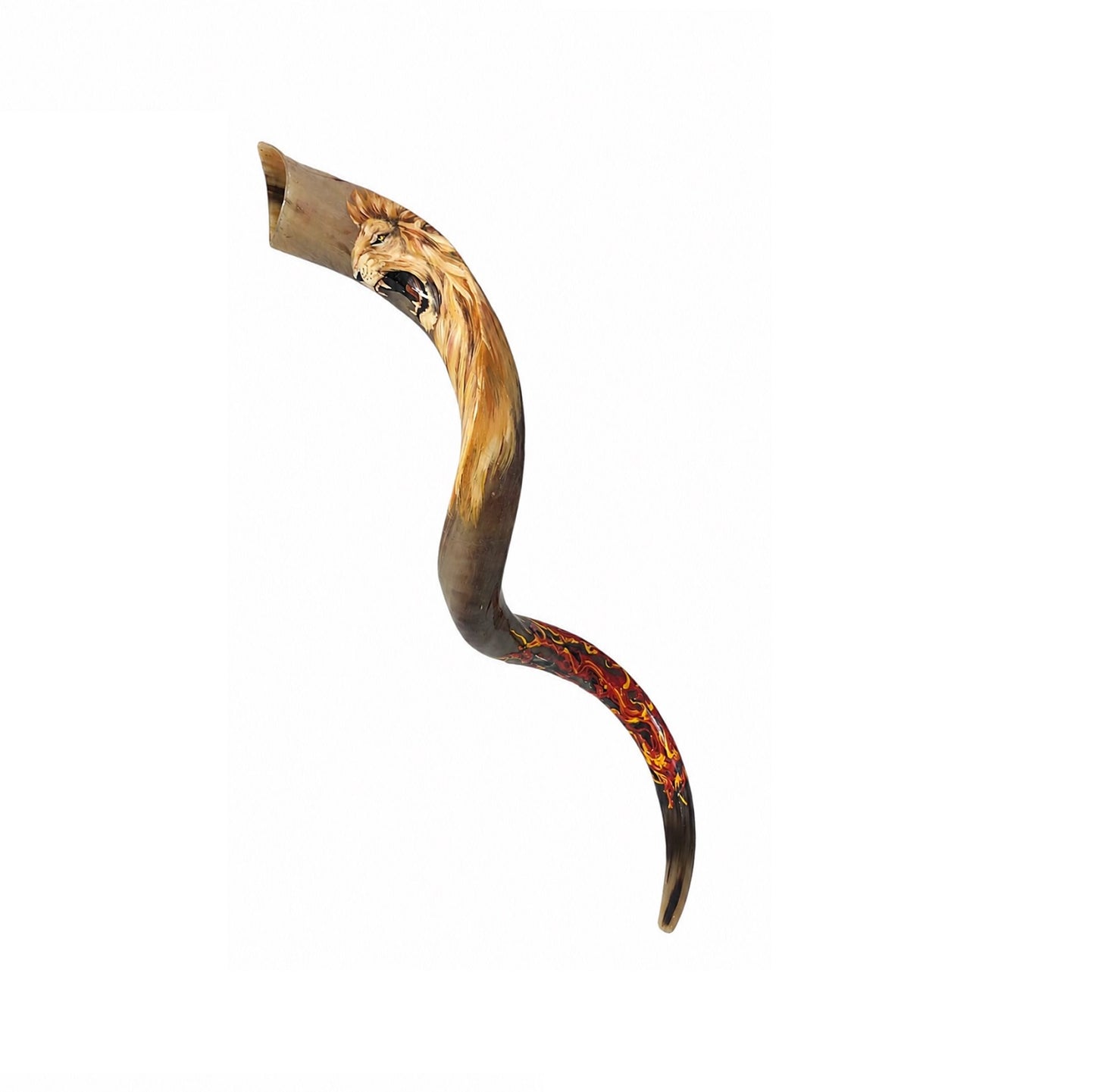 Lion of Judah Kudu Shofar – Hand Painted Fire Design & Roaring ךion