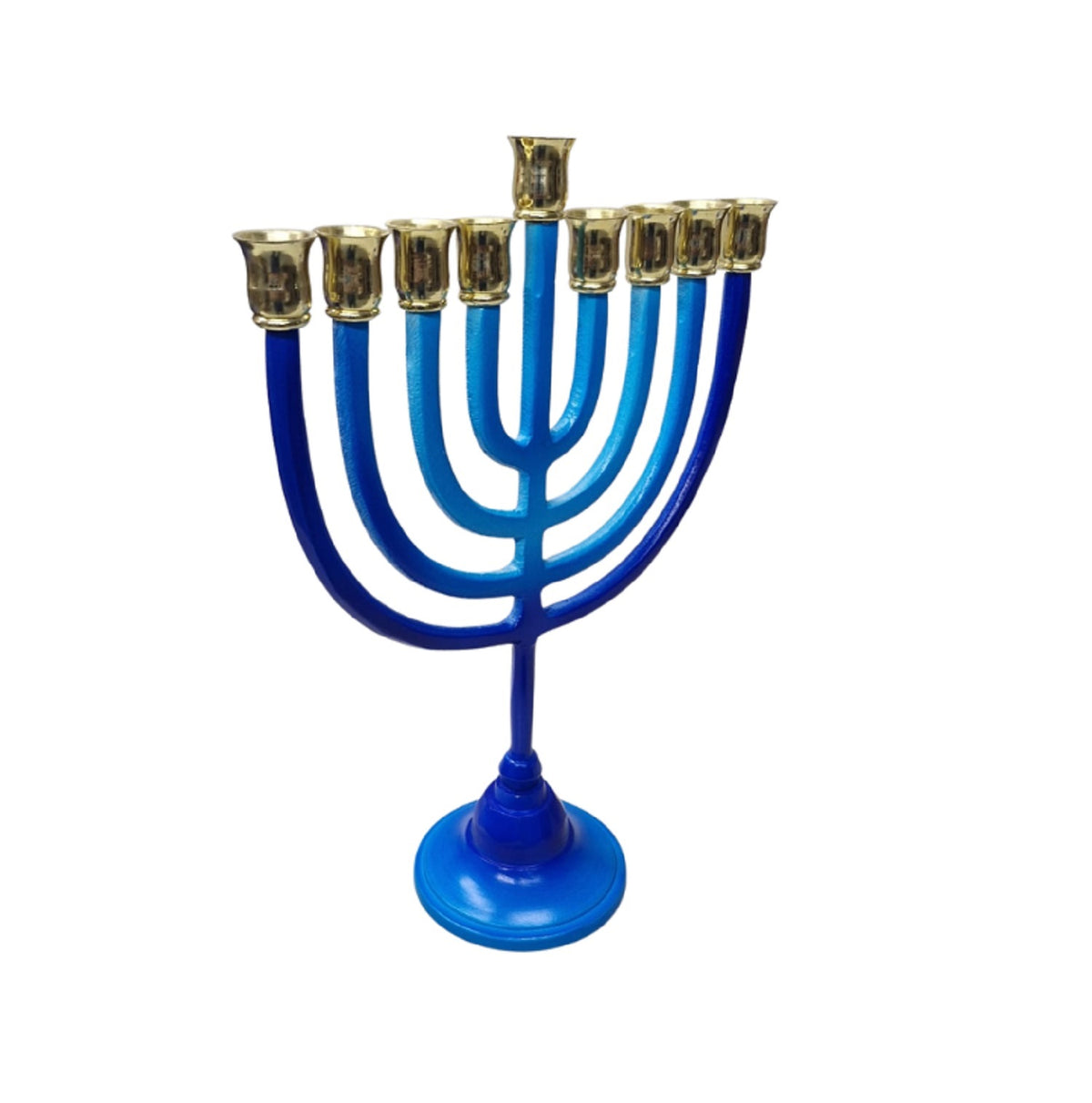Aluminum Hanukkah Menorah – 11 Inch Modern Jewish Hanukkiah