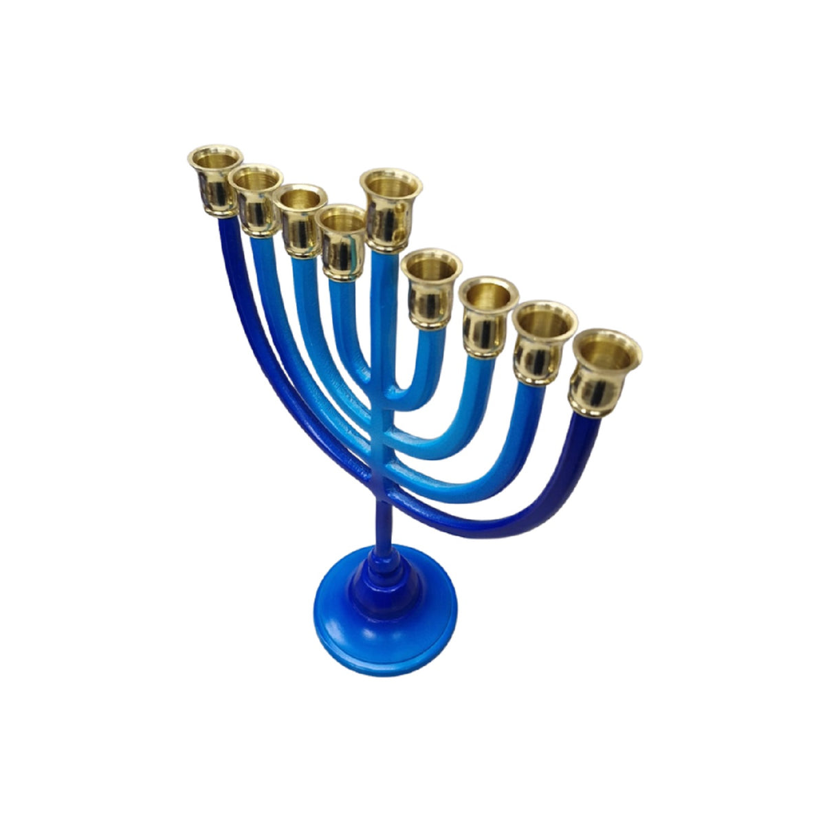 Aluminum Hanukkah Menorah – 11 Inch Modern Jewish Hanukkiah