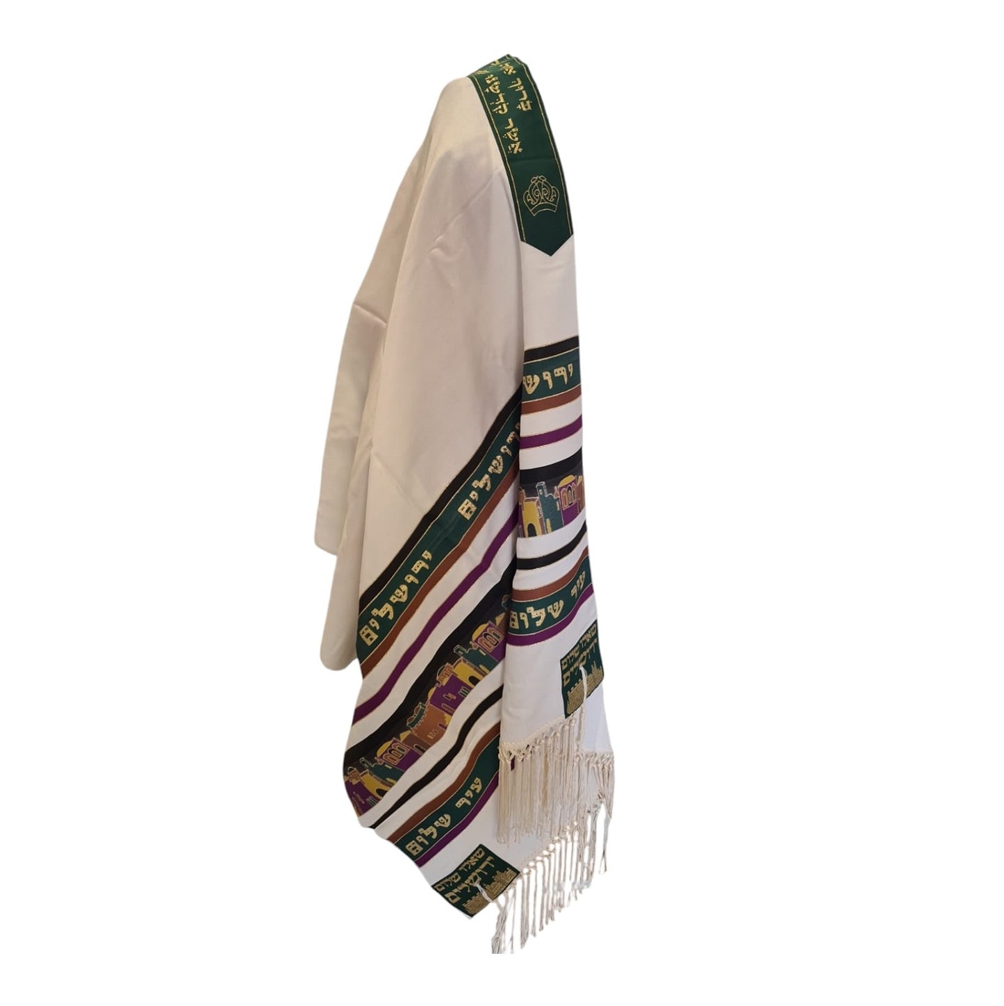 Tallit Prayer Shawl for Wedding or Bat Mitzvah Jerusalem Design Kosher Tallit Made In Israel By Talitania