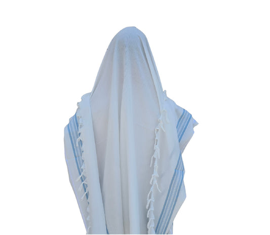 Tallit with Light Blue Stripes