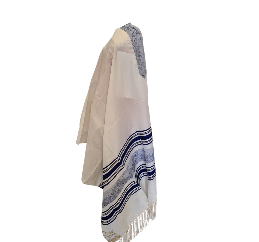 Tallit Prayer Shawl for Wedding or Bat/Bar Mitzvah Jerusalem Wall Design Kosher Tallit Made In Israel By Talitania (Copy)