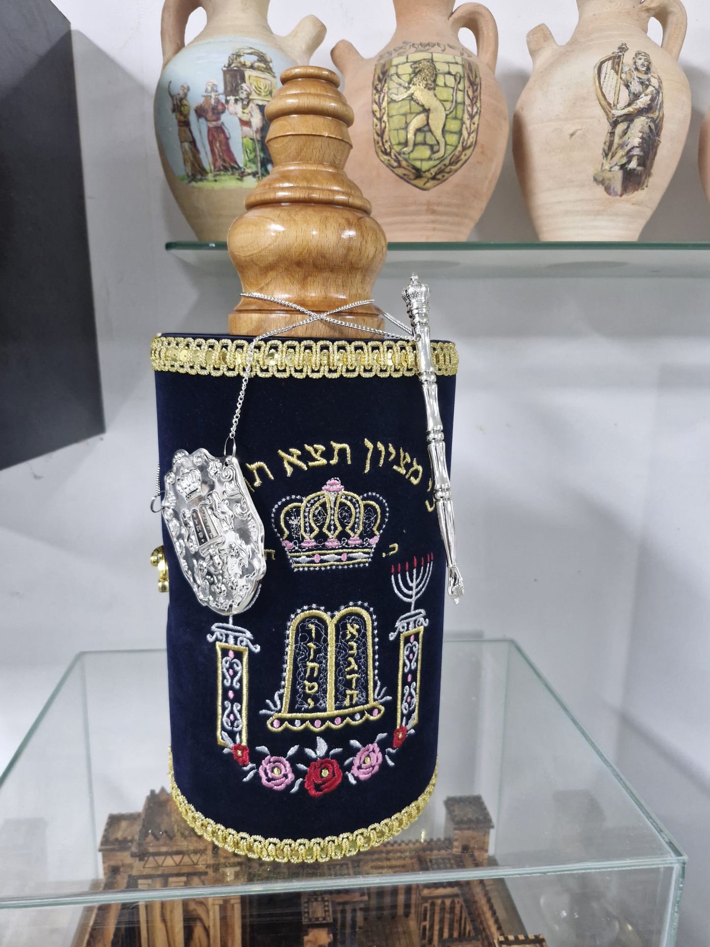 Large Sefer Torah Scroll – Elegant Judaica Gift with Yad (Sephardic Style)
