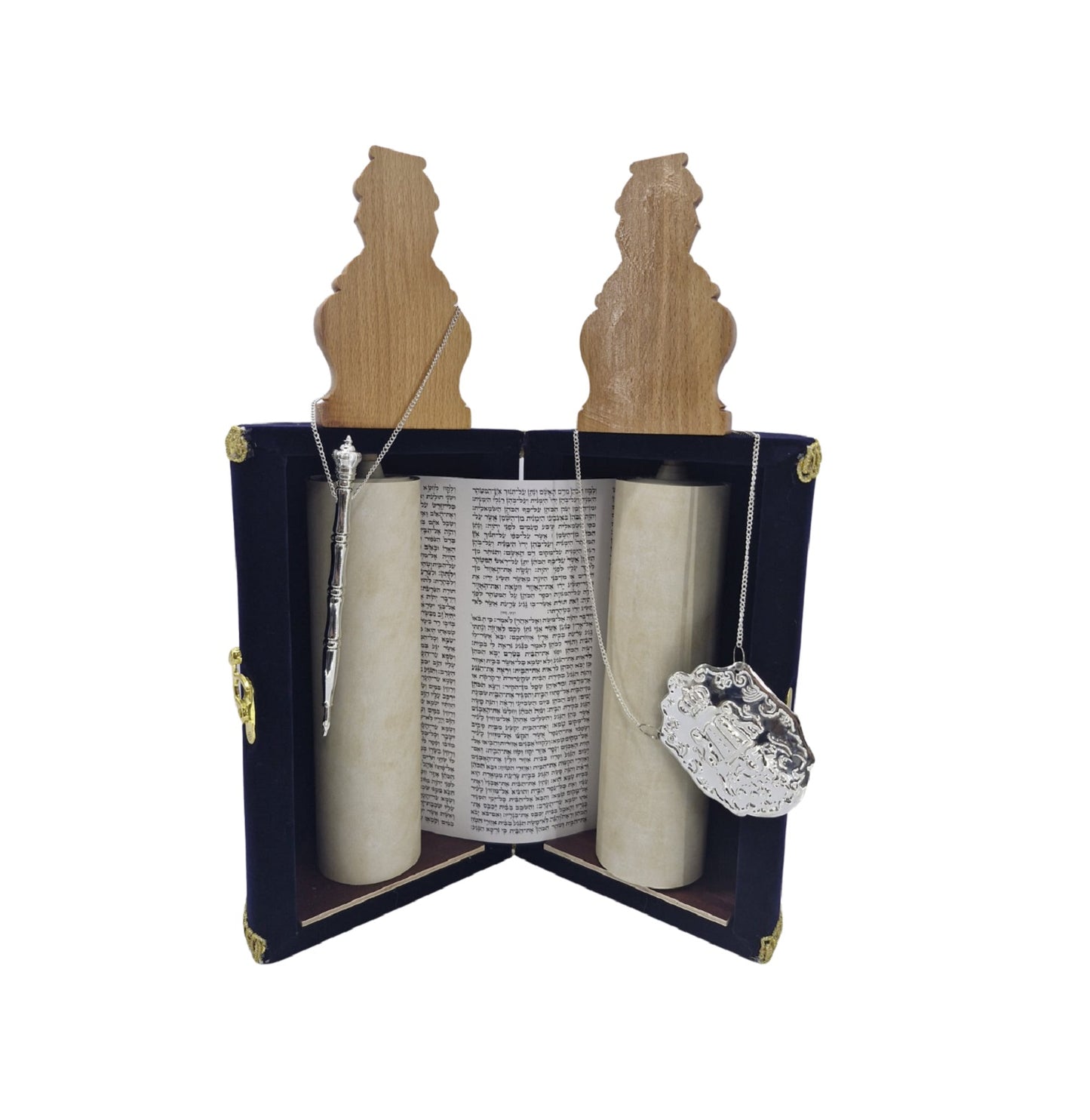 Large Sefer Torah Scroll – Elegant Judaica Gift with Yad (Sephardic Style)